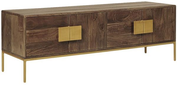 TV-Schrank RALF - Mangoholz Braun 50x40x145cm | Fernsehtisch TV Lowboard für Fernseher