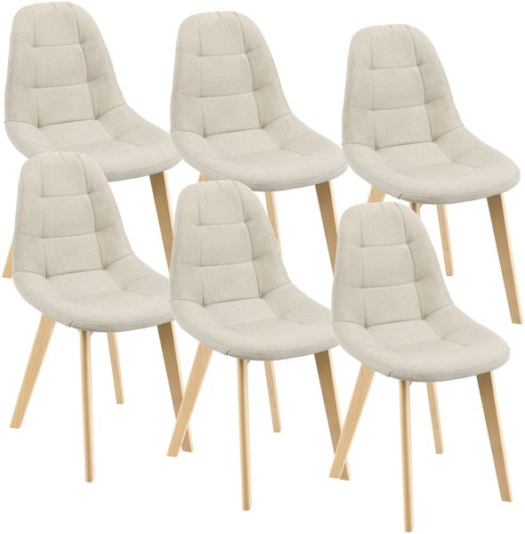 Esszimmerstuhl Kopparberg 6er-Set Beige en. casa