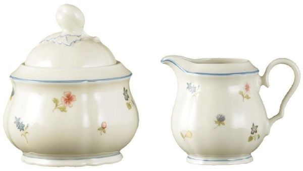 Seltmann Weiden Milch- und Zuckerset Seltmann Weiden Marie Luise Streublume Zuckerdose + Milchkännchen 2, 6 Personen, Porzellan