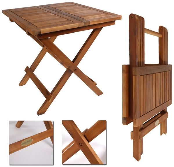 Home4Living Klapptisch Beistelltisch klappbar Holztisch Gartentisch Akazie geölt Tisch, Dekorativ, Massiv