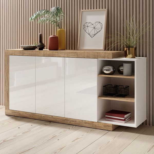 Masseno Kommode SINFONIA 180 cm Sideboard und 3 Türen braun