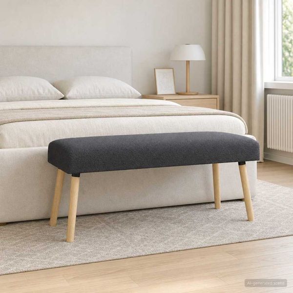 vidaXL Bank Uni Dunkelgrau 110 x 40 x 46 cm Bouclé 42038414