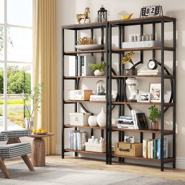 Tribesigns Bücherregal industrielles 6-stöckige Etagere-Bücherregal, freistehend Standregal