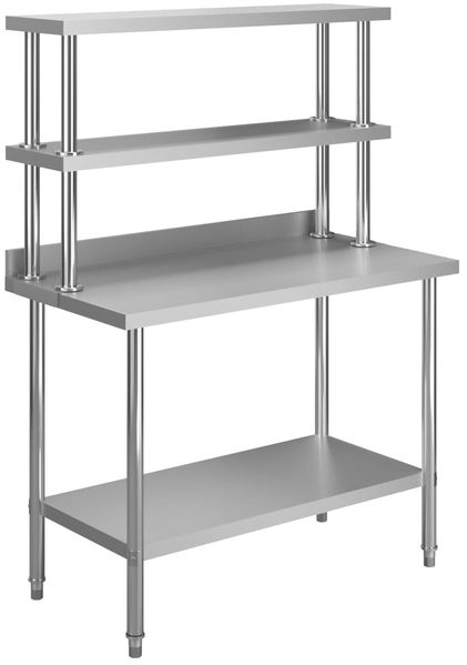 vidaXL Küchen-Arbeitstisch mit Aufsatzboard 120×60×93 cm Edelstahl 3054471