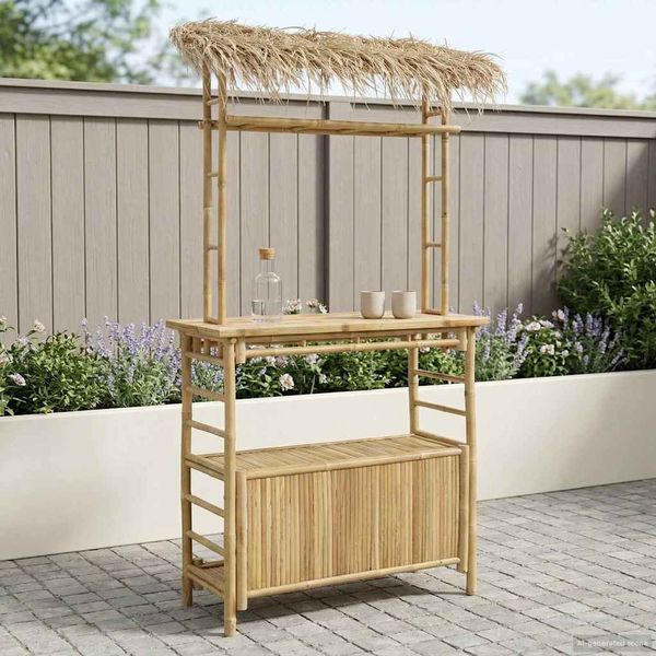 vidaXL Outdoor Bartisch Natur 110 x 50 x 209 cm Bambus 42028061