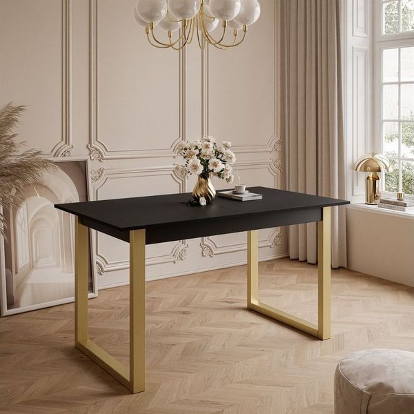 Lookway Esstisch ARTON GOLD II 140 cm ausklappbarer Tisch für 6-8 Personen, Breite: 140-195