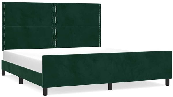 Doppelbett, Bettgestell Modernen ohne Matratze Dunkelgrün 200x200 cm Samt d2399e