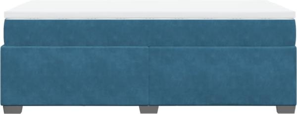 vidaXL Boxspringbett mit Matratze Dunkelblau 90x200 cm Samt 3285261 Bild 7