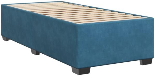 vidaXL Boxspringbett mit Matratze Dunkelblau 90x200 cm Samt 3285261 Bild 4