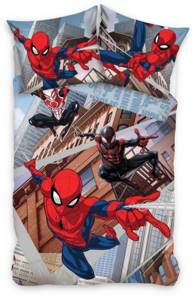 Carbotex Bettwäsche Marvel Spiderman - Wende-Bettwäsche-Set, 135x200 & 80x80, Spider-Man, Baumwolle, 100% Baumwolle
