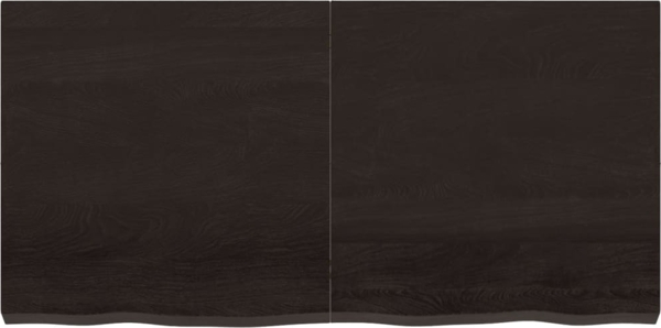 vidaXL Tischplatte Dunkelbraun 120x60x(2-6)cm Massivholz Eiche 3156439