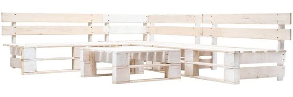 vidaXL 4-tlg. Paletten-Lounge-Set Holz Weiß 277387