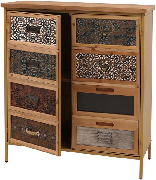 Apothekerkommode HWC-O79, Schrank Highboard Staufächer, Vintage Shabby-Look 94x80x35cm, weiß/blau Bild 9