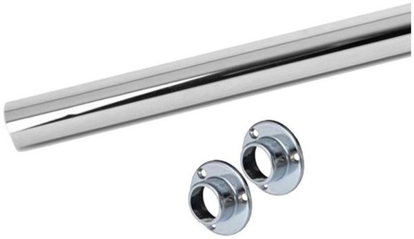 HOOZ Kleiderstange aus Chrom mit Halterung für Ordnung im Schrank (1 St, 50 cm - kürzbar), aus Metall