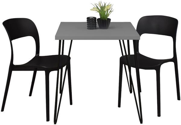 Bartisch Eirena 70x70x75 schwarz matt/kreidegrau matt lack 14491