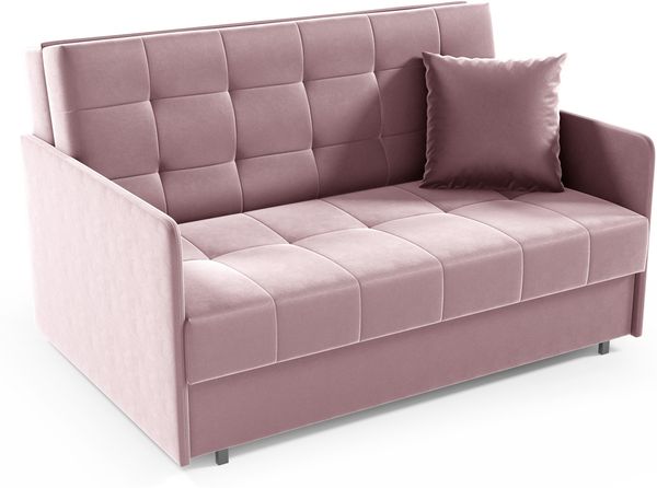 Zweiersessel YORK III mit Steppung, 2-Sitzer Schlafsofa, Jugendsofa mit Schlaffunktion, ausziehbare Couch, mit Bettkasten, inkl. Kissen, Kronos 27, 85 x 97 x 140 cm