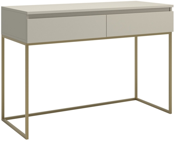 Selsey 'Bemmi' Schminktisch Schreibtisch, greige mit goldenem Metallgestell, ca. 80 x 120 x 50 cm