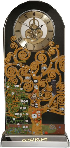 Goebel / Gustav Klimt - Der Lebensbaum,Tischuhr,15,0cm x 6,0cm x 32,0cm / Kristallglas / 15,0cm x 6,0cm x 32,0cm