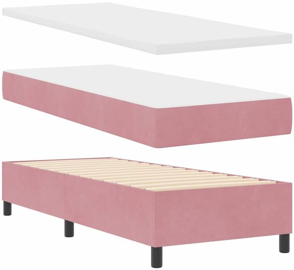 vidaXL Boxspringbett mit Kopfteil Rosa 200 x 80 cm Samt 3344545 Bild 4