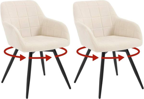 Woltu Esszimmerstuhl (2 St), gepolsterter ergonomischer, mit Metallbeinen