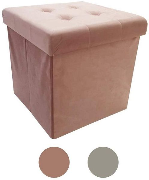style home Sitzhocker mit Stauraum faltbare Sitzwürfel (Sitztruhe aus Kunstsamt, 38 x 38 x 38 cm pink), gepolstert Sitzbank Fußhocker für Wohnzimmer Schlafzimmer