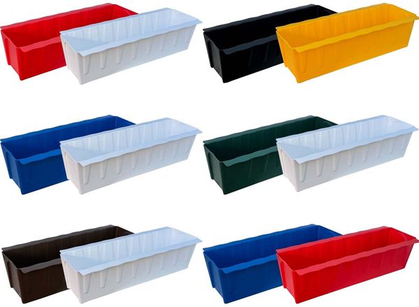 BURI 6 Euro-Paletten Blumenkästen-Einsätze inkl. Bewässerungsmatte | 37,3cm Rot | Pflanzkasten für Europalette Palette | Balkonkasten | Blumentopf | aus stabilen Kunststoff | Made in Germany Bild 10