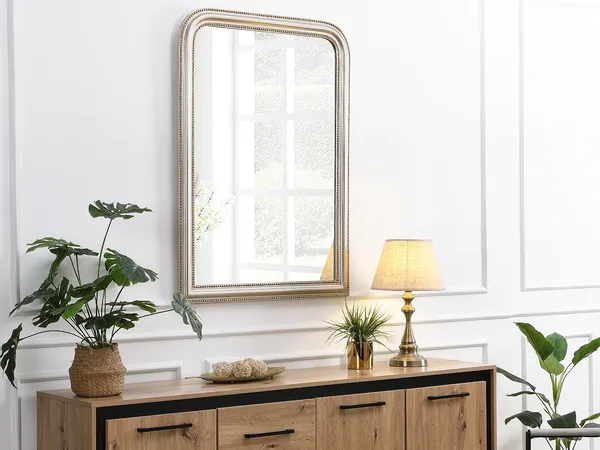 Vente-unique - HELOISE Spiegel Holz, Platte Silberfarben - B 3 cm x H 110 cm x L 80 cm