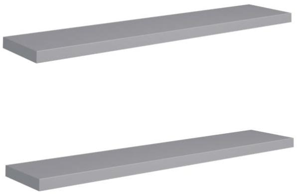 vidaXL Schwebende Wandregale 2 Stk. Grau 120x23,5x3,8 cm MDF 323863