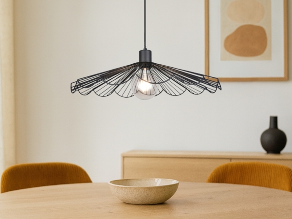 LED Pendelleuchte mit gefächertem Metall Gitterschirm Ø 50cm