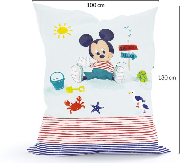 Green Bean® Kinder Sitzsack Mickey Mouse 100x135cm mit 270 Liter hochwertiger EPS Perlen Füllung und waschbarem Motiv Wechsel-Bezug aus 100% Baumwoll