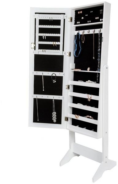 tectake Standspiegel Schmuckschrank , mit Ganzkörperspiegel Bild 2