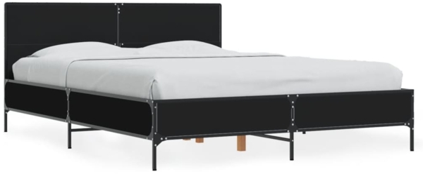 vidaXL Bettgestell Schwarz 120x200 cm Holzwerkstoff und Metall 3279992