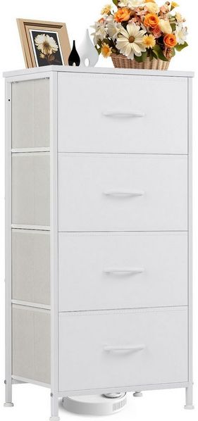 IDEASY Schubkastenkommode Frisiertisch, Schlafzimmerschrank-Organizer mit 4 Stoffschubladen (95×45×30cm rutschfester und wasserdichter Kleiderschrank mit Griffen), Flurschubladenschrank zur Kleideraufbewahrung,Kleiderschrank-Organizer
