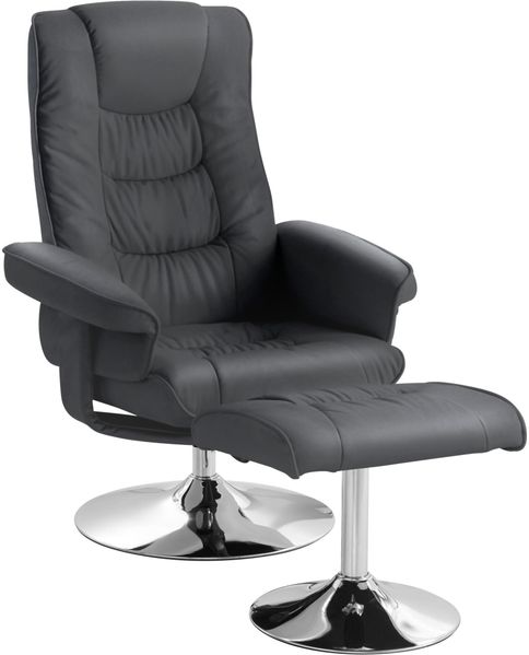 Relaxsessel >Kjersti< (2-teilig) mit Hocker, drehbar, Schwarz - 79x109x79cm (BxHxT)