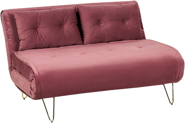 2 Sitzer Sofa VESTFOLD Rosa Samtstoff Bild 4