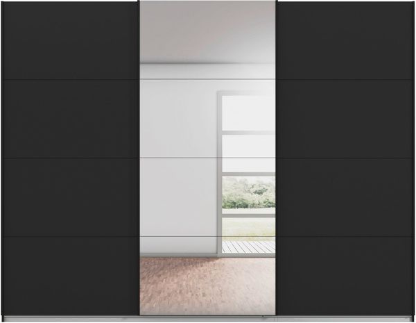 OTTO home Schwebetürenschrank Kleiderschrank Schrank Schlafzimmerschrank Garderobe AGORDO (Breiten 203/271/315/360 cm in drei Griff-Farben - NEU: Farbe SCHWARZ) Top Innenausstattung, in 4 Breiten und 2 Höhen MADE IN GERMANY