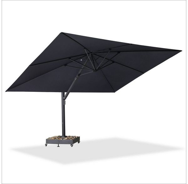 PURPLE LEAF Sonnenschirm Rechteckiger Aluminium Terrassenschirm,Groß Ampelschirm, LxB: 450,00x350,00 cm, Rechteckig Maße:350 x 450 cm, 360° drehbar