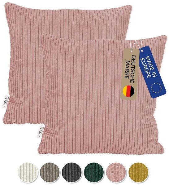 Lycce Dekokissen Kissenbezug 2er Set CORD Stoff (50 x 50 cm) - made in EU