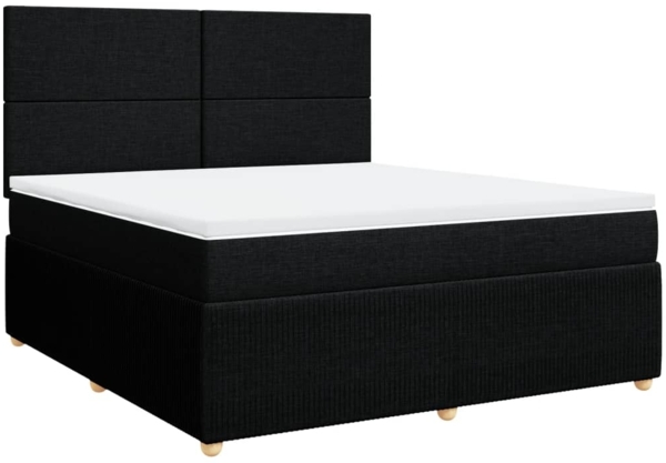 vidaXL Boxspringbett mit Matratze Schwarz 180x200 cm Stoff 3294430 Bild 2