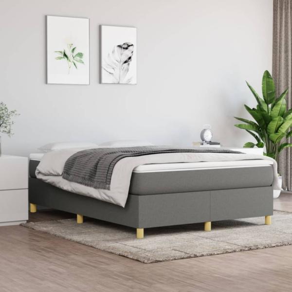 Boxspringbett Dunkelgrau 140x200 cm Stoff [3120962]