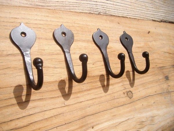 Deko-Impression Wandhaken Haken-Set (4 Stück) geschmiedete Haken Wandhaken Eisen massiv, (4-St)