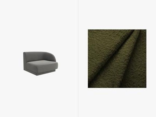 Micadoni Eckmodul Miley 1-Sitzer Rechts Boucle Baloo Dunkel-Olivgrün