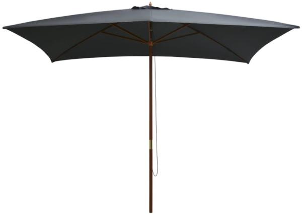 vidaXL Sonnenschirm mit Holz-Mast 200x300 cm Anthrazit 44513