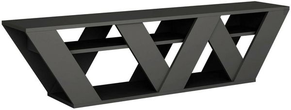 Dmora Fernsehschrank Arcobaleno, Ständer für Wohnzimmerfernseher, Niedriges Wohnzimmer-Sideboard, TV-Ständerbasis, 158x30h40 cm, Anthrazit
