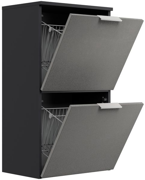 Schuhschrank Domus-S hängend 2 Klappen 8 Paar Schuhe Asche : Asche / Grafit Bild 5