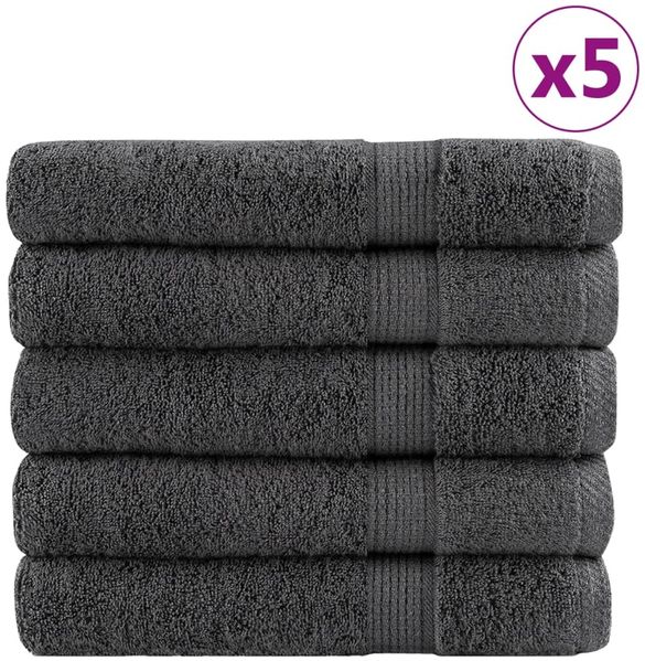 vidaXL Premium Handtücher SOLUND 50 Stk. Anthrazit 100x200 cm 600 g/m² 137175