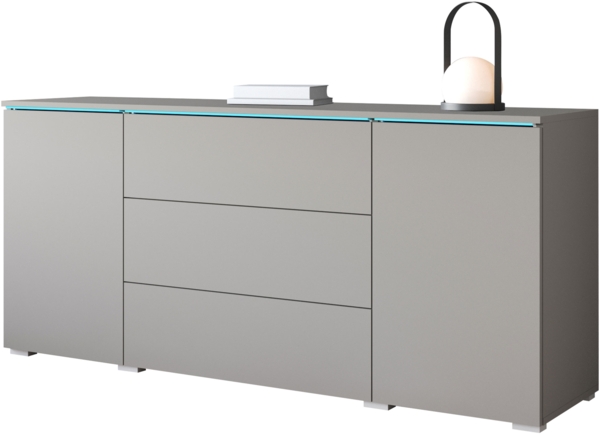 Kommode Doppo 150 (Farbe: Palladgrau, mit RGB LED Beleuchtung)