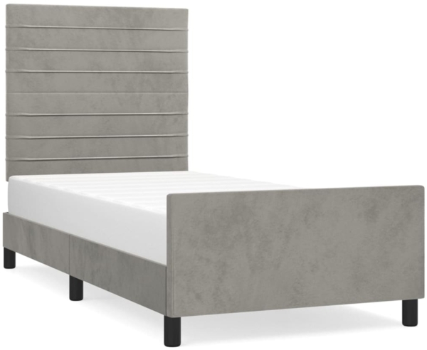vidaXL Bettgestell ohne Matratze Hellgrau 90x190 cm Samt 3125788
