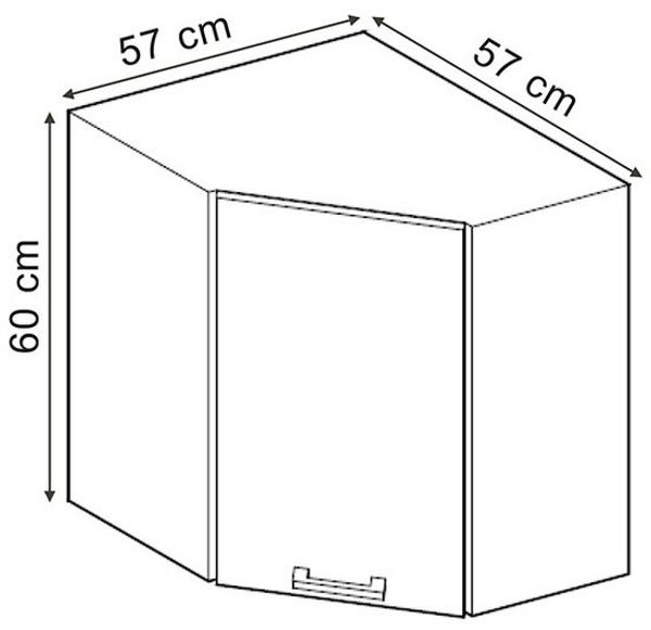 Eckhängeschrank R-Line Weiß Landhaus 57 cm Vicco Bild 2