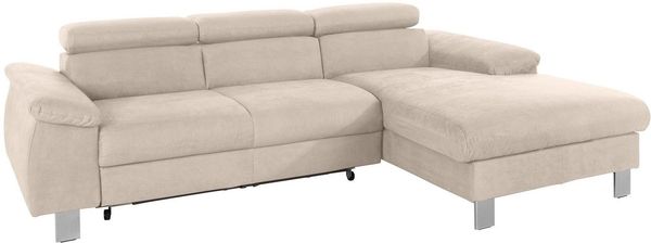 COTTA Ecksofa Komaris L-Form, B: 244 cm, mit Kopfteilverstellung, optional Bettfunktion, Bettkasten & Licht